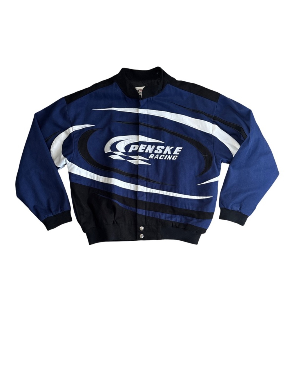 Vintage Penske Racing Blue & Black Bomber Jacket - size L